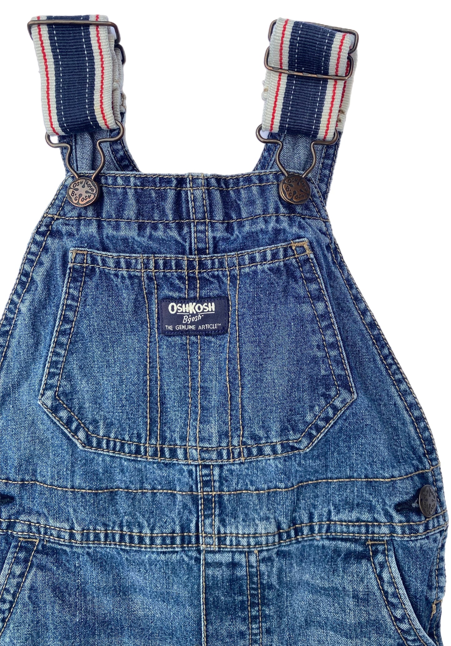 OshKosh B’gosh Classic Denim Shorts Dungarees with the Coolest Elasticated Straps - size 4 years