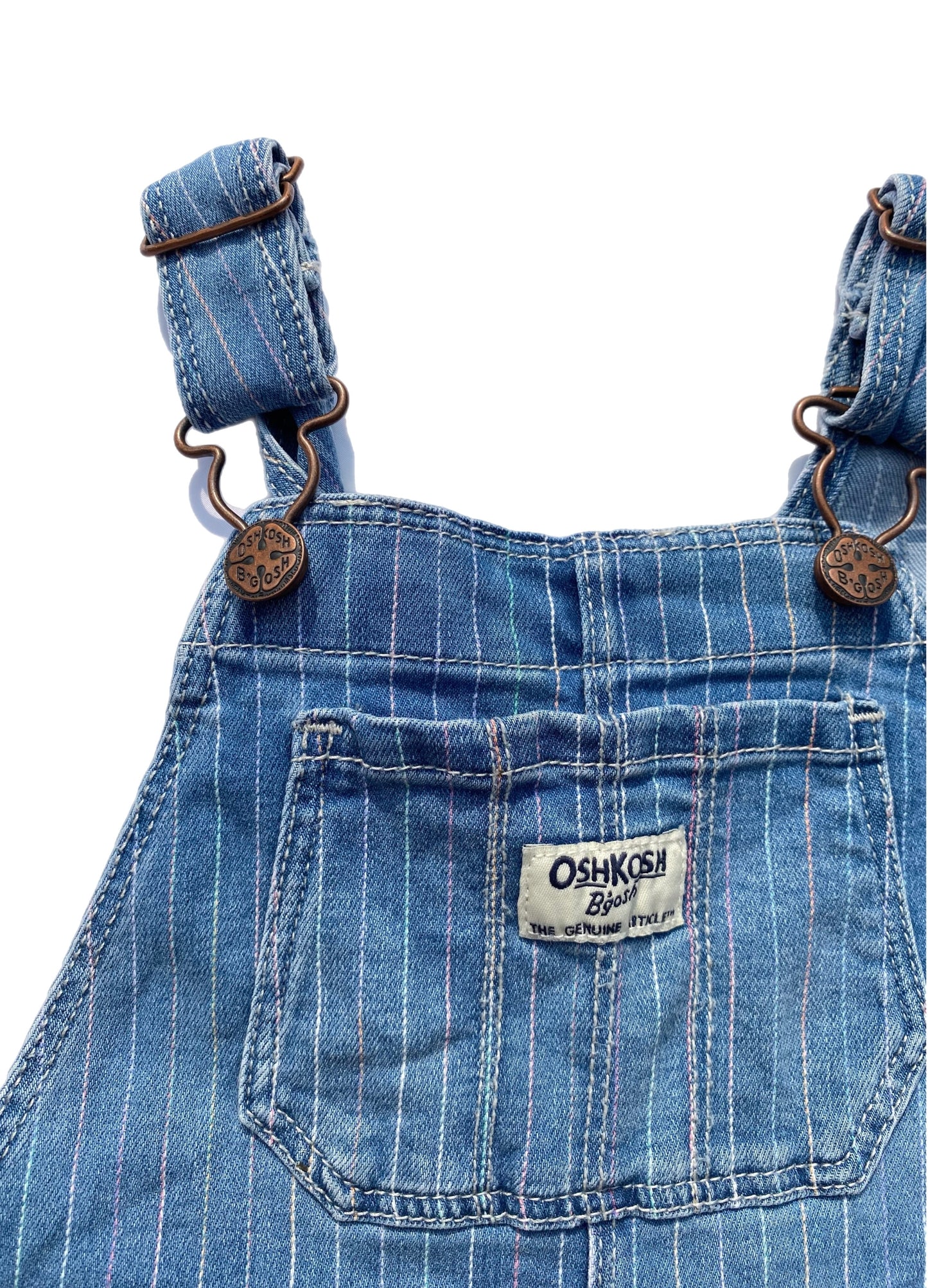 OshKosh B’gosh Pinstripe Denim dungarees/ overalls.