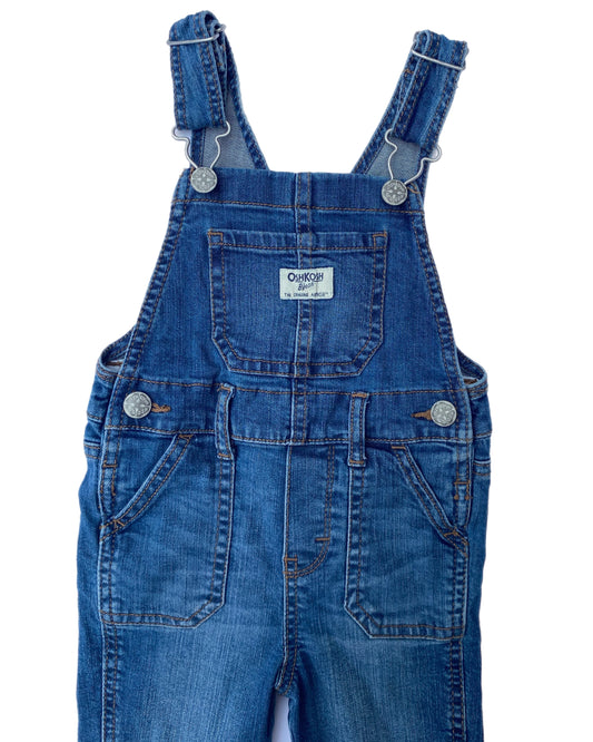 OshKosh B’gosh Denim Dungarees Skinny Frayed - size 2 years
