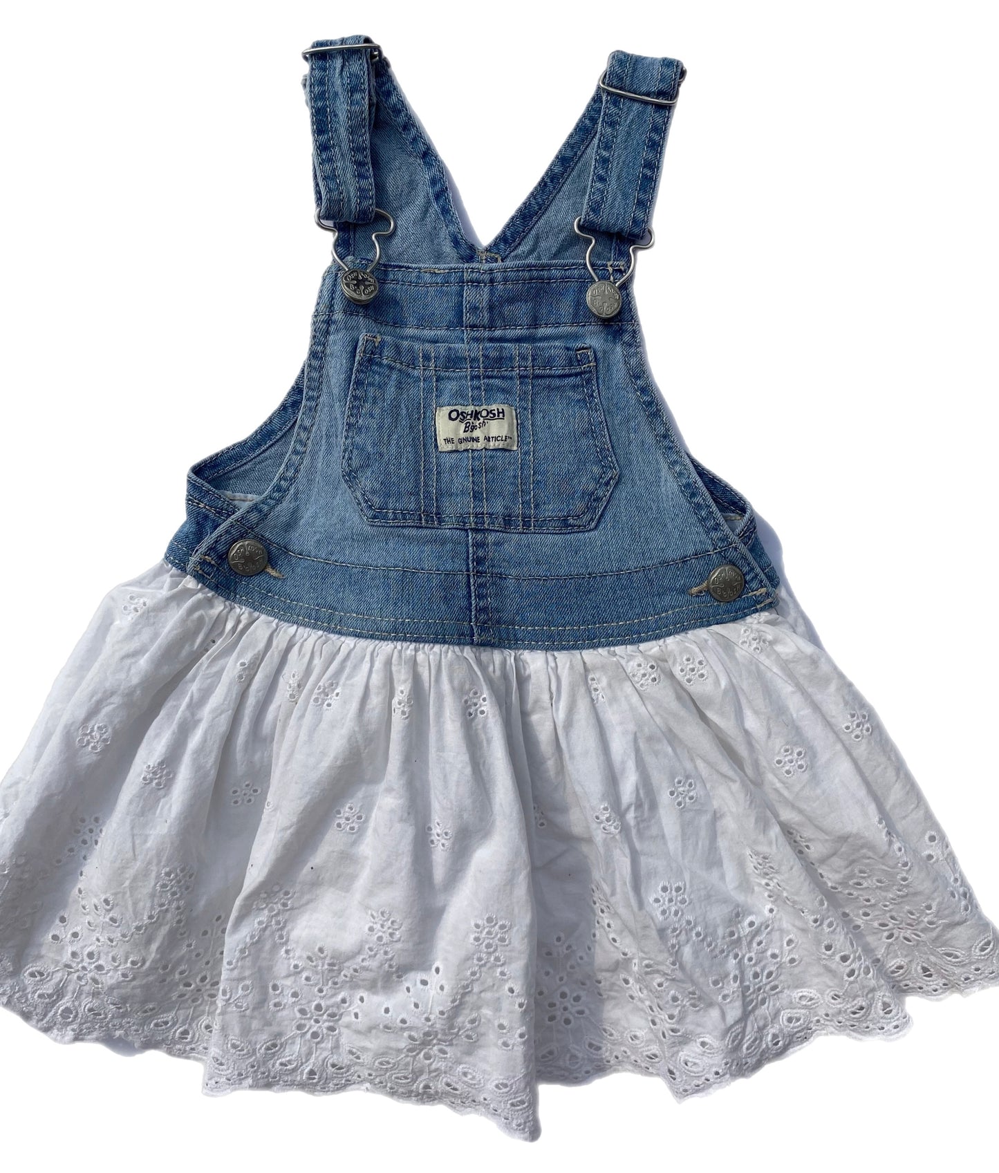 OshKosh B’gosh Denim Dress with White Skirt - size 2 years