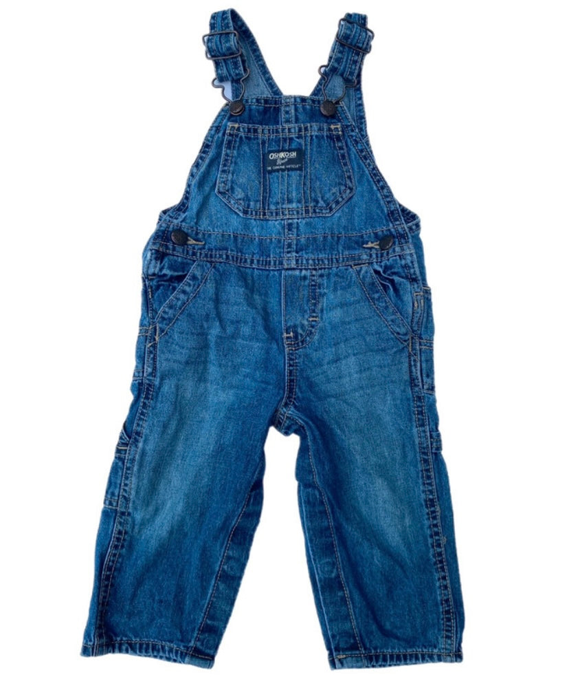 OshKosh B’gosh classic blue denim dungarees - size 12 months