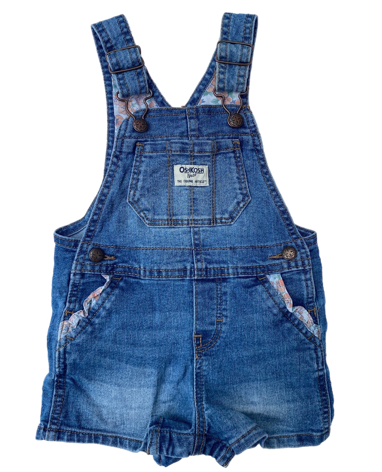 OshKosh B’gosh Denim Dungarees with Floral Detailing - size 18 months