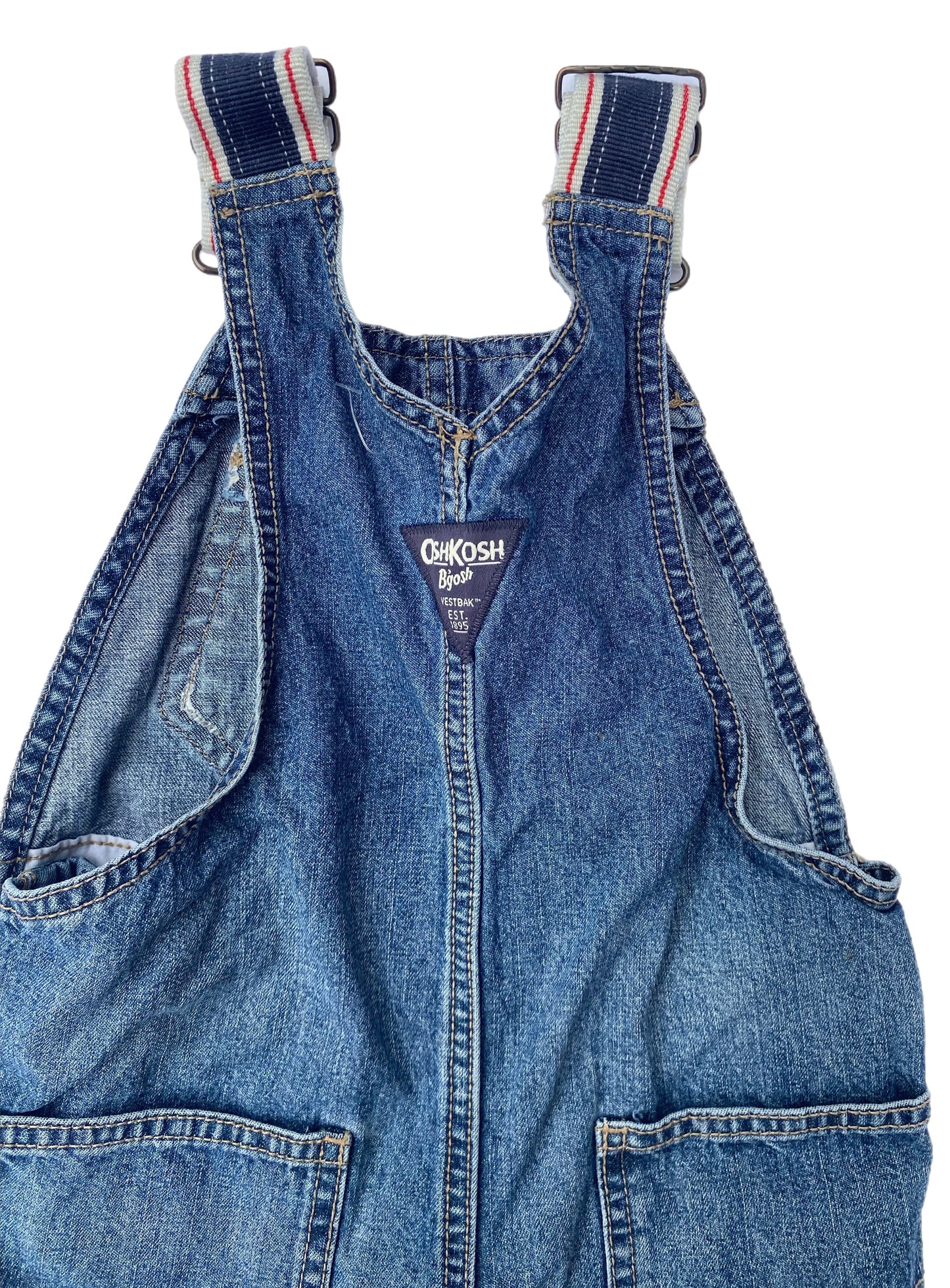 OshKosh B’gosh Classic Denim Shorts Dungarees with the Coolest Elasticated Straps - size 4 years