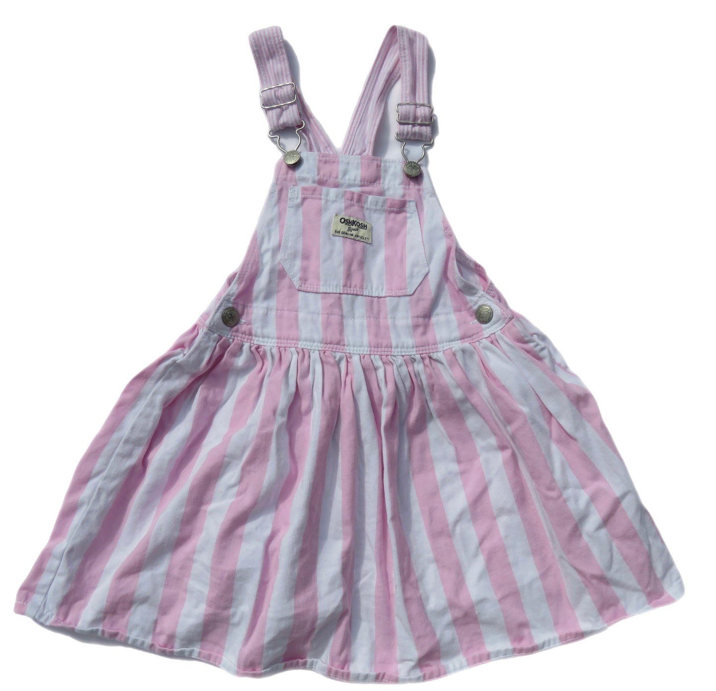 OshKosh B’gosh Pink & White Striped Skirt Dungarees - size 5 years