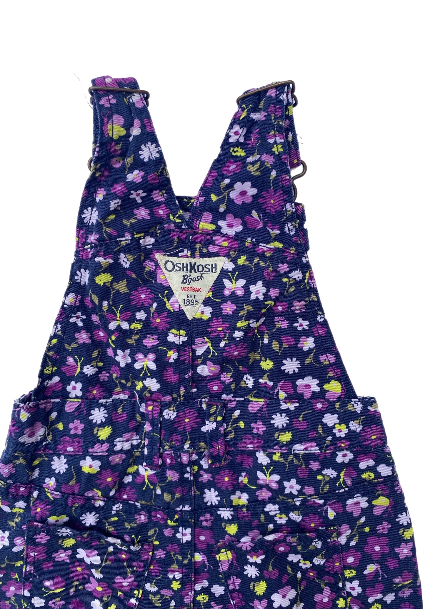 OshKosh B’gosh purple floral flower dress dungarees - size 12 months