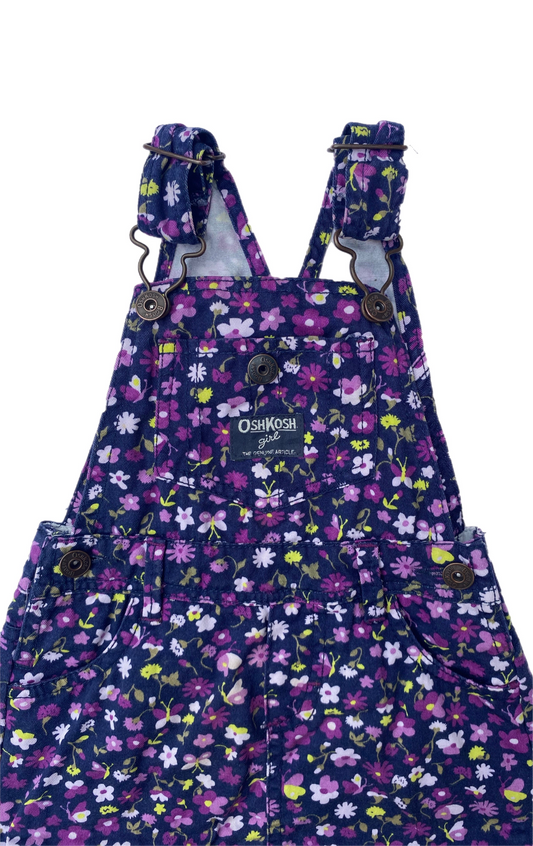 OshKosh B’gosh purple floral flower dress dungarees - size 12 months