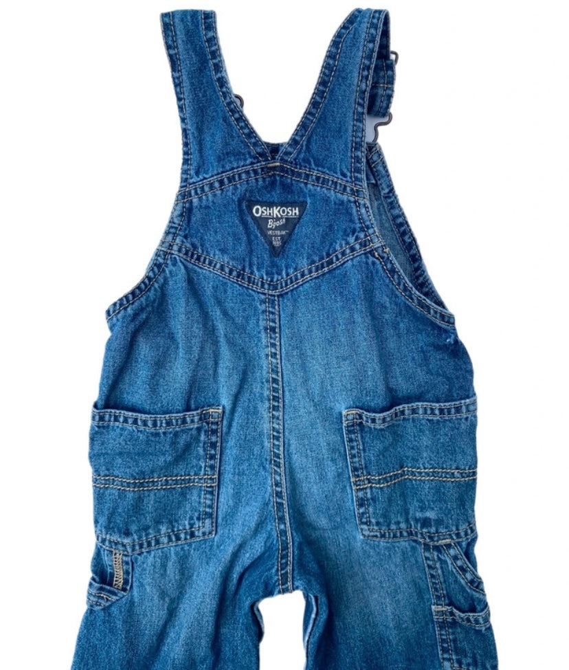 OshKosh B’gosh classic blue denim dungarees - size 12 months