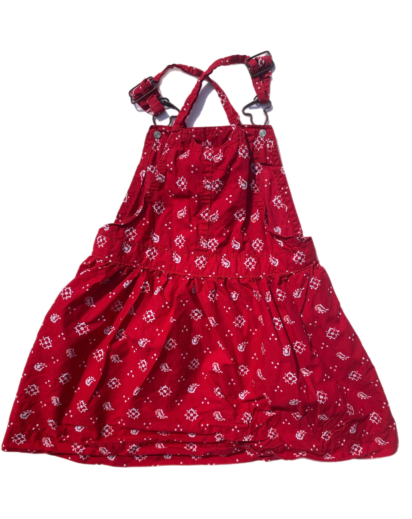 Red OshKosh skirt dungarees with white print - Age 5