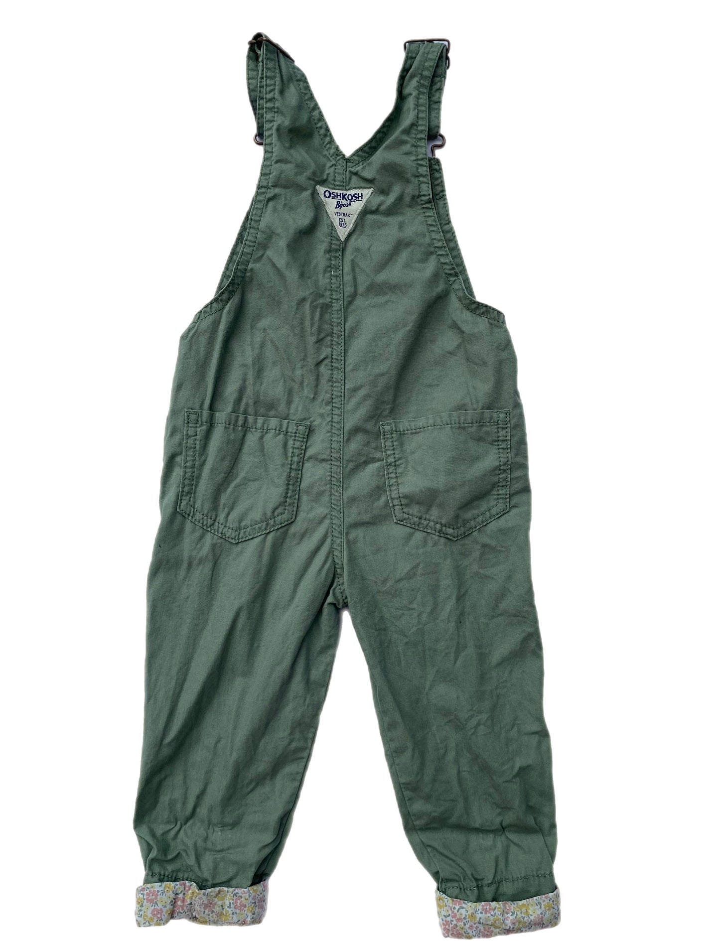 OshKosh B’gosh Sage Green Dungarees - size 2 years