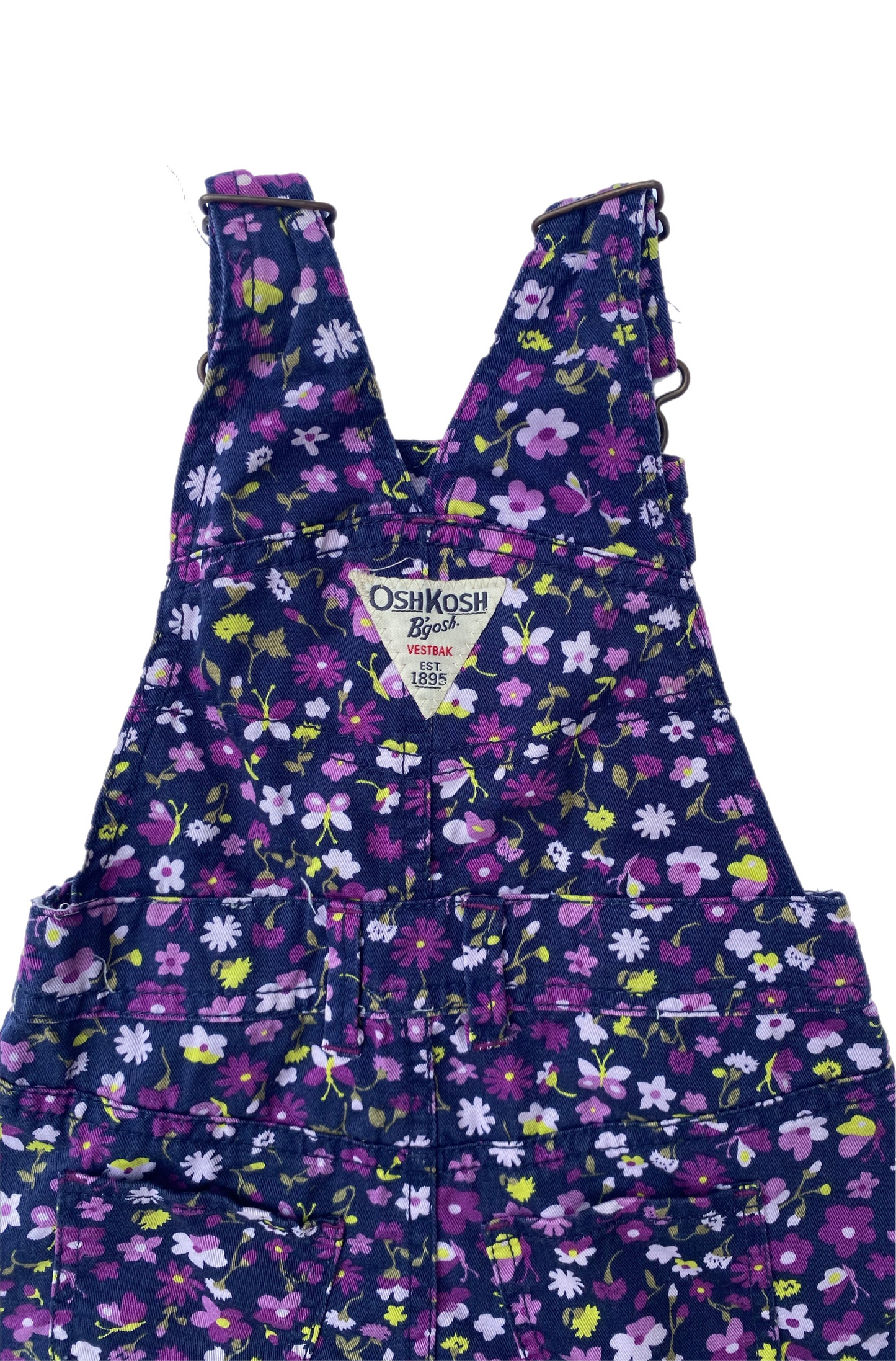 OshKosh B’gosh purple floral flower dress dungarees - size 12 months