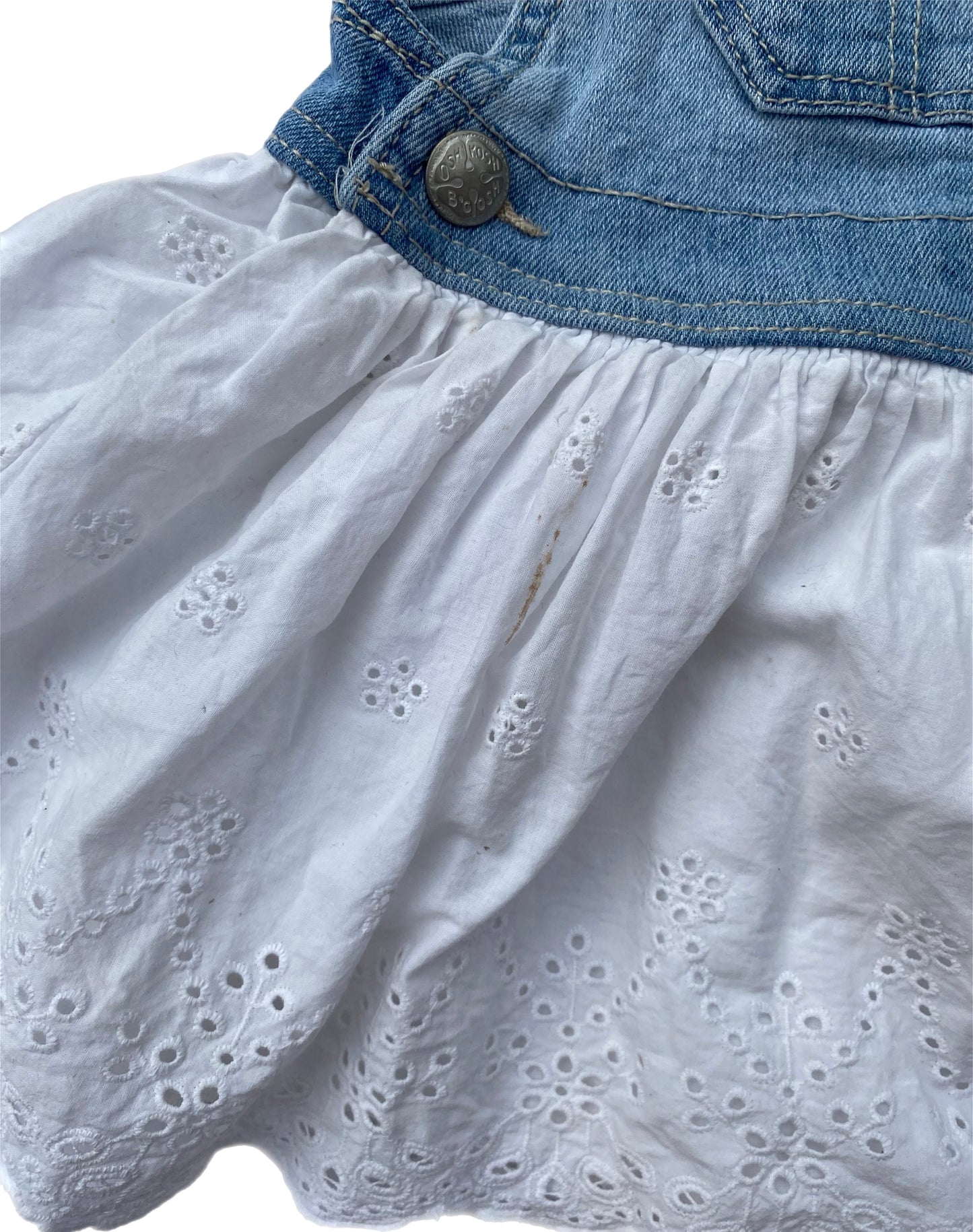 OshKosh B’gosh Denim Dress with White Skirt - size 2 years