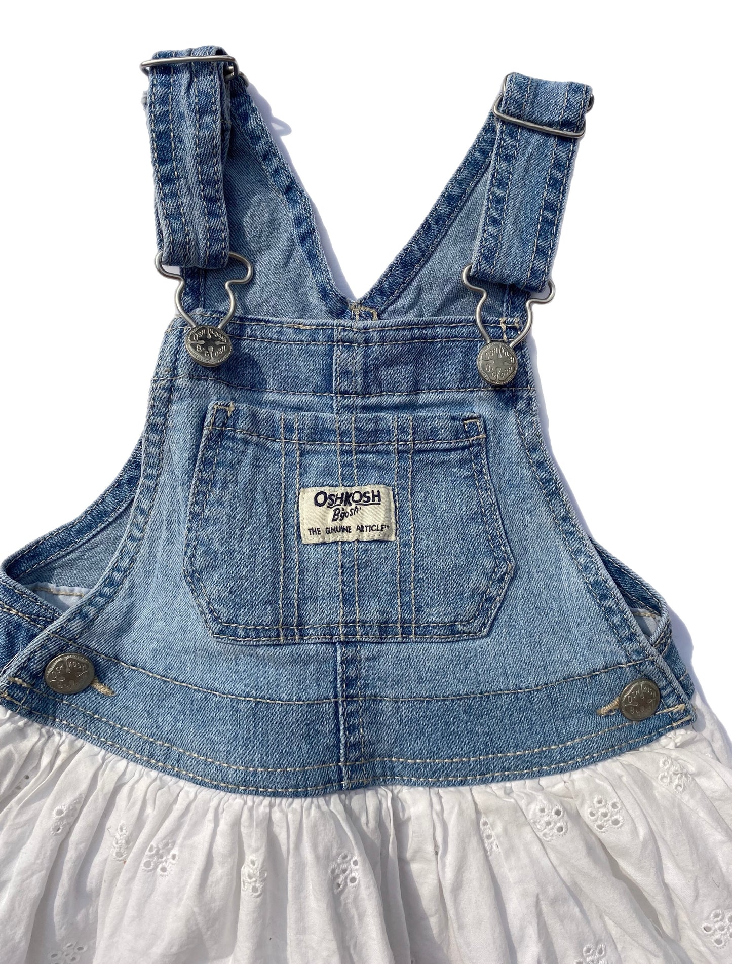 OshKosh B’gosh Denim Dress with White Skirt - size 2 years