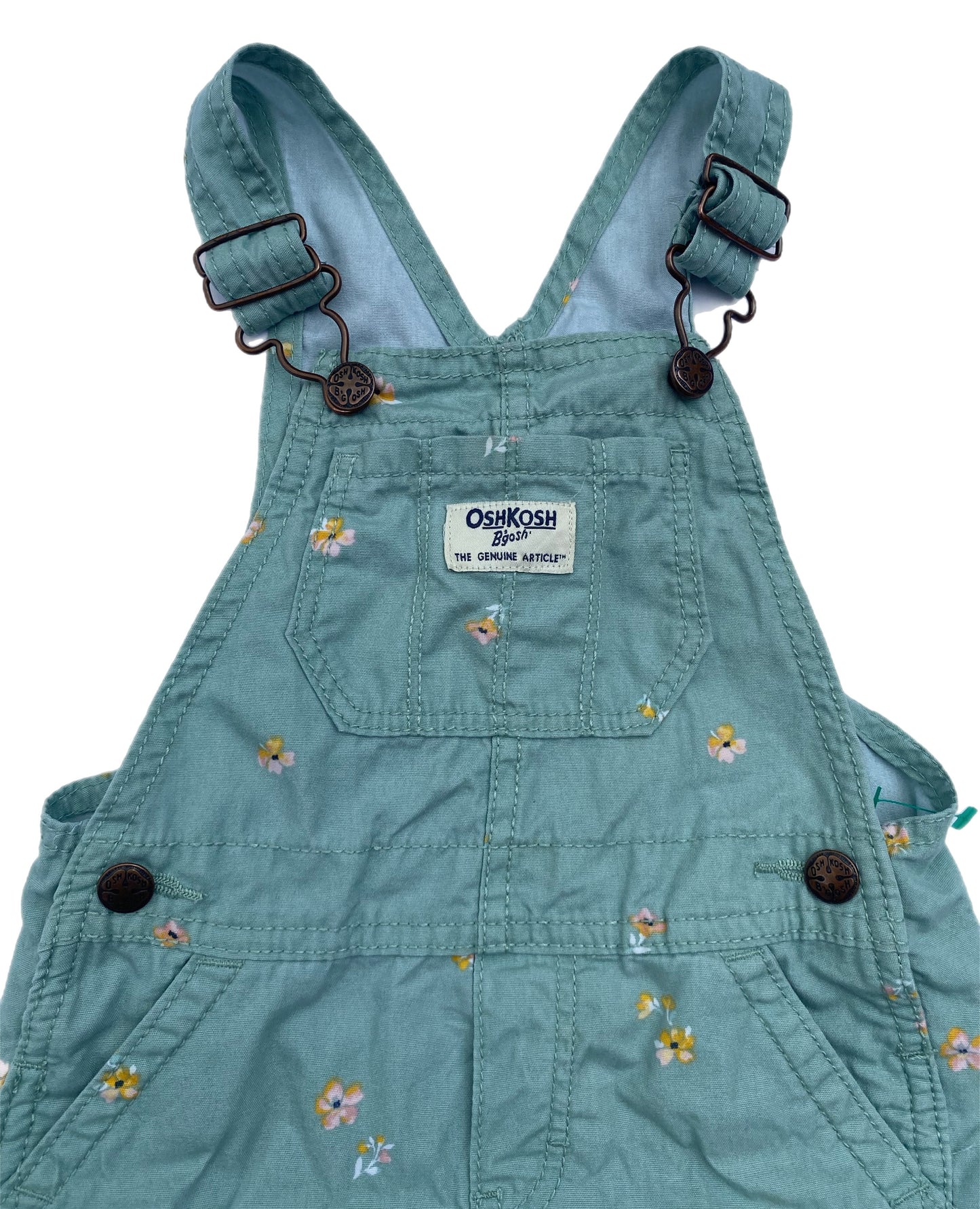 OshKosh B’gosh Green Flower Dungarees - size 18 months