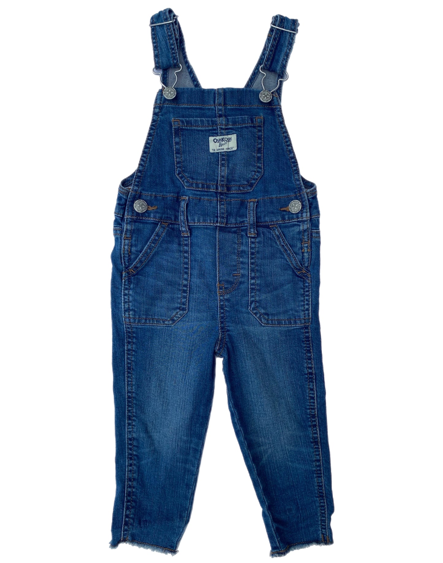 OshKosh B’gosh Denim Dungarees Skinny Frayed - size 2 years