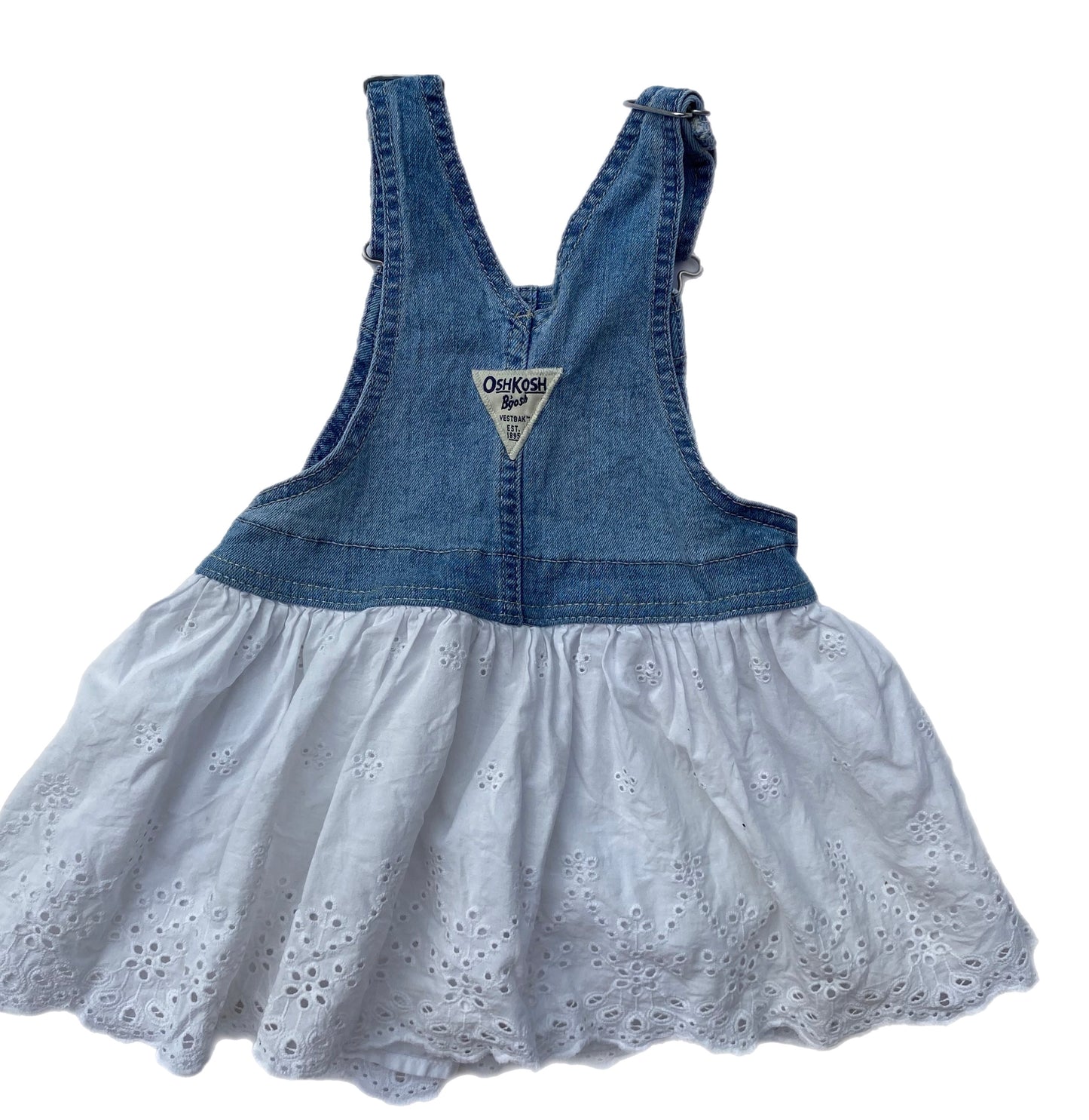 OshKosh B’gosh Denim Dress with White Skirt - size 2 years