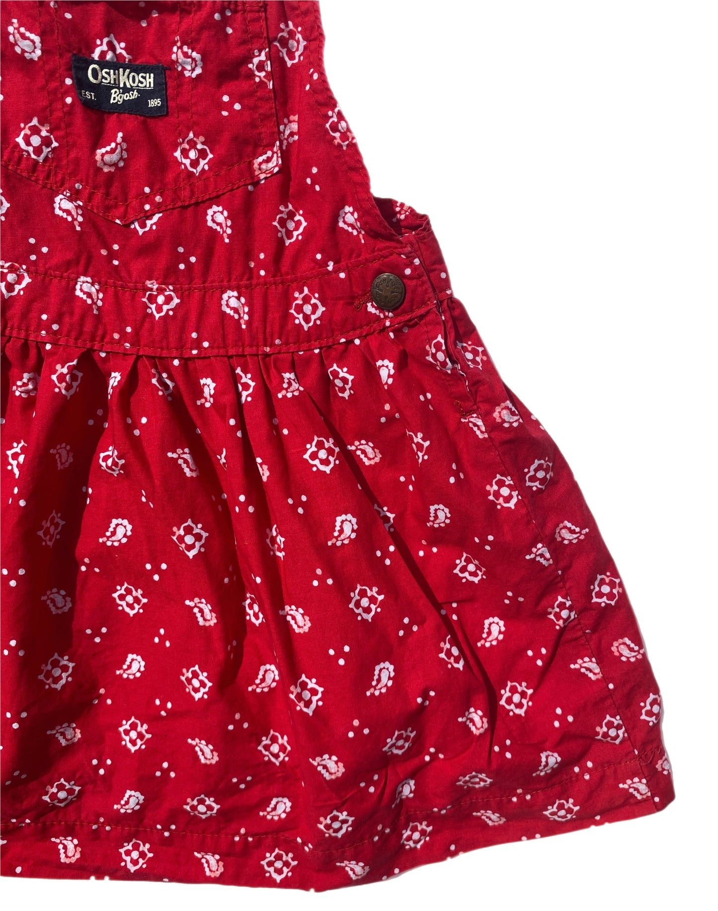 Red OshKosh skirt dungarees with white print - Age 5